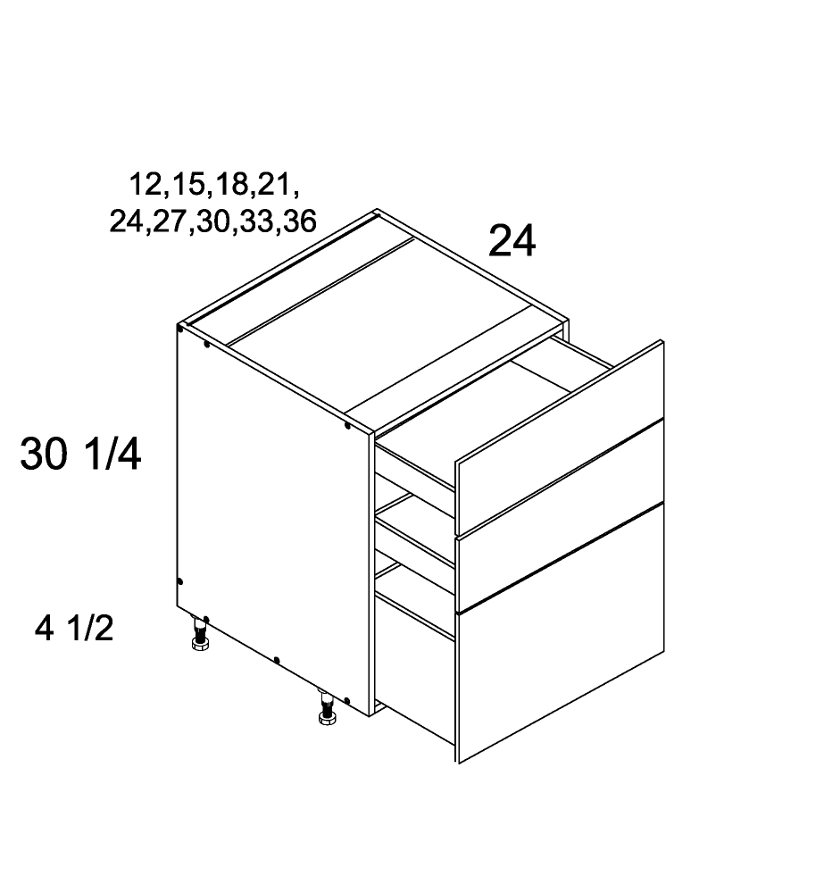 Three Drawer Base