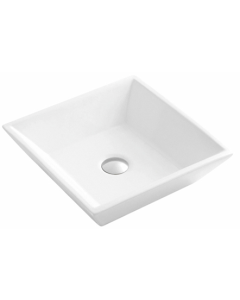 Ceramic Square Vessel Sink 16 1/10"W x 5 1/2"H x 16 1/10"D