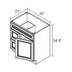 Vanity Sink Bases-1 Dummy Drawer Face 2 Drawer Right