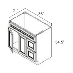 Vanity Sink Bases-1 Dummy Drawer Face 2 Door