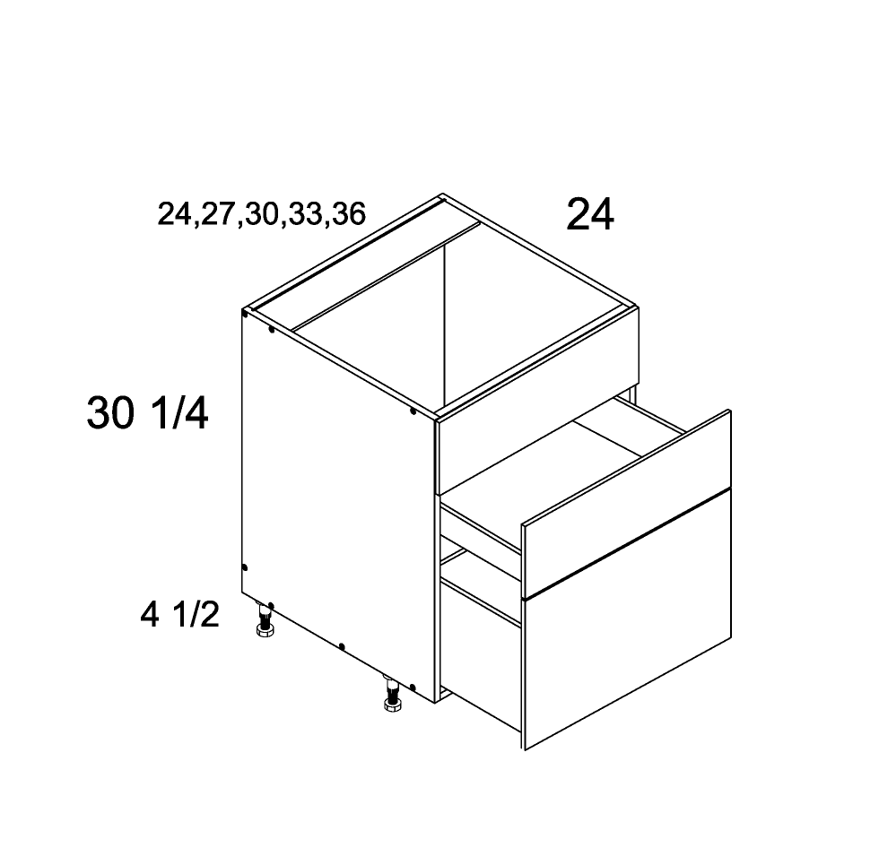 Two Drawer with False Front Range Base