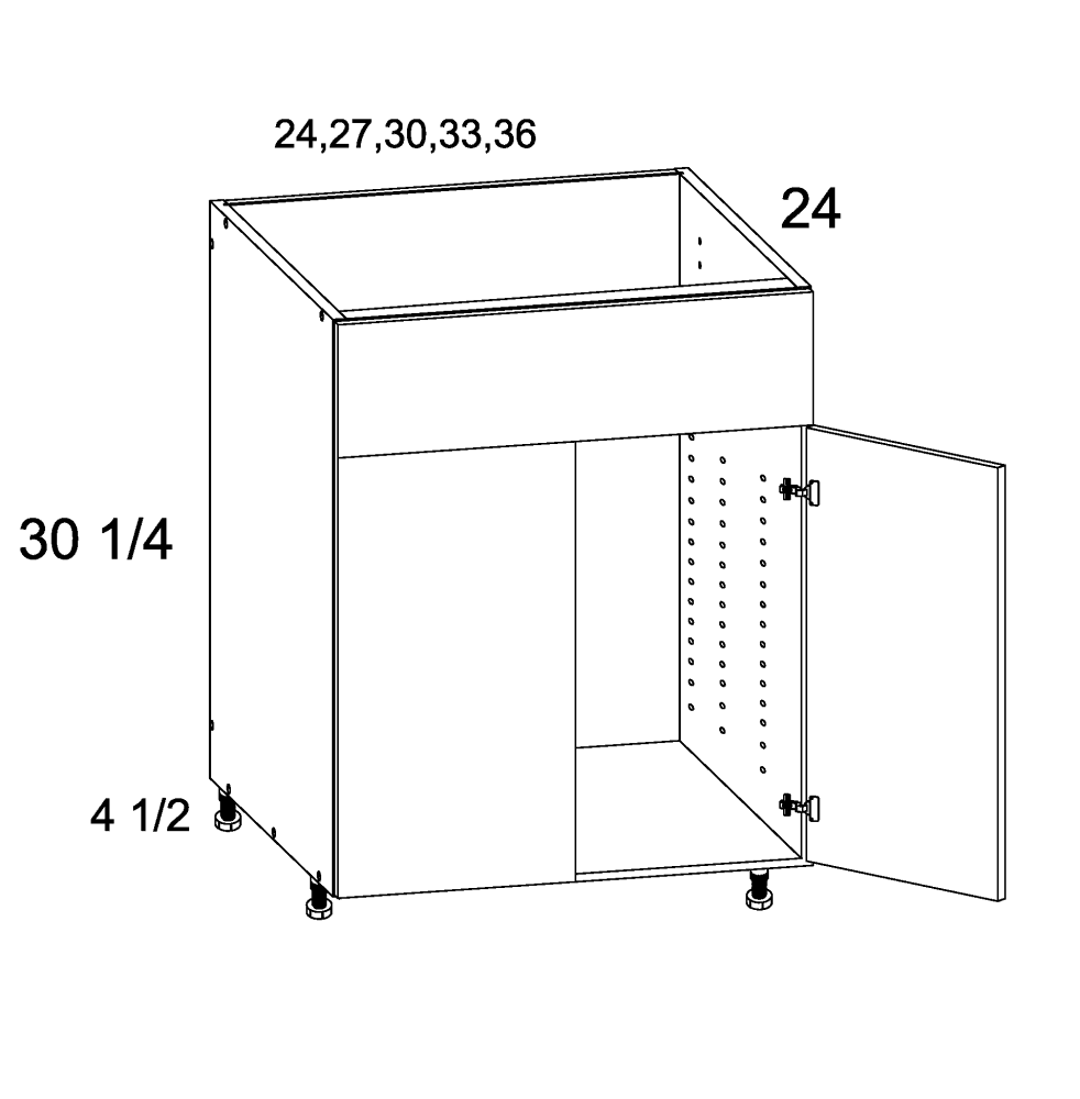 Two Door Single False Drawer Front Sink Base