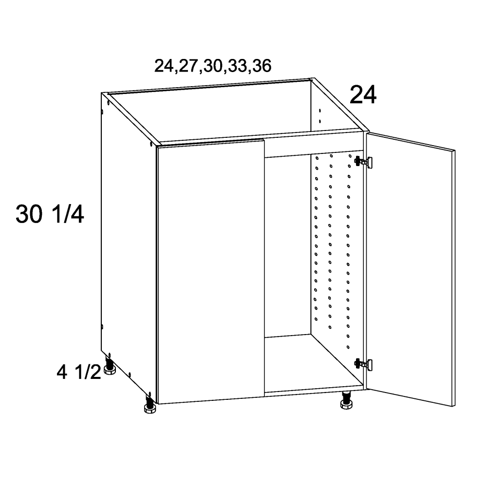 Full Height Two Door Vanity Base