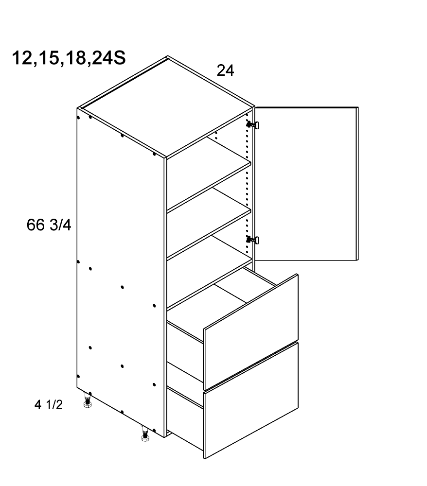 Tall with Two Drawer Utility