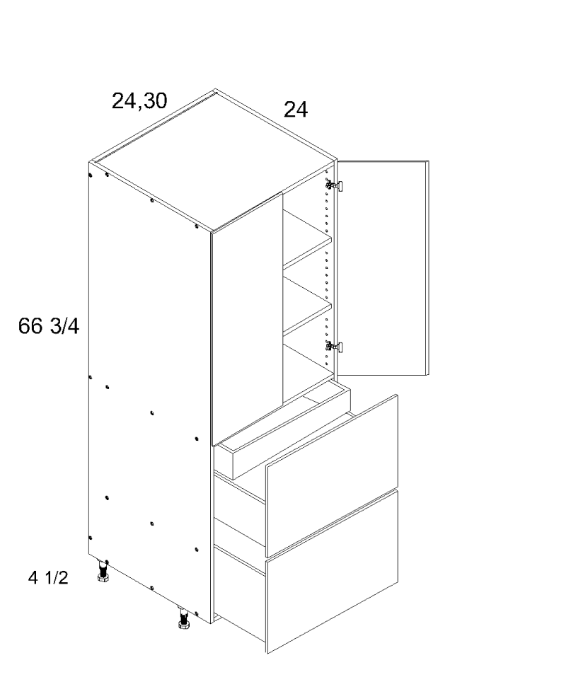 Tall with Two Drawer and One Inner Drawer Two Door