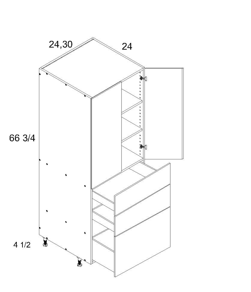 Tall with Three Drawer Two Door Utility