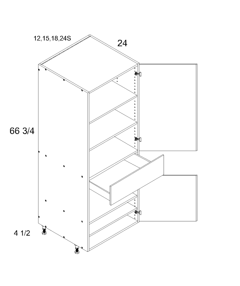 Tall with One Drawer One Door Utility