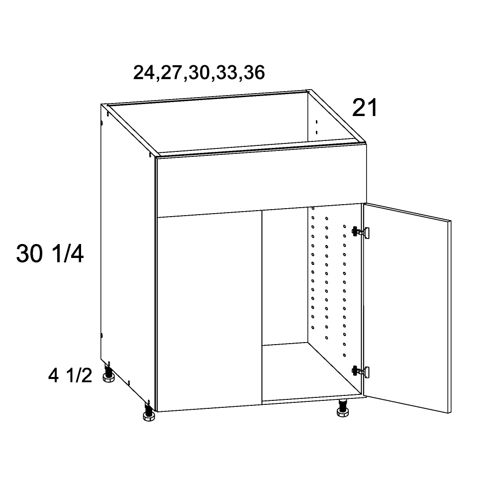 Full Height Two Door Vanity Base