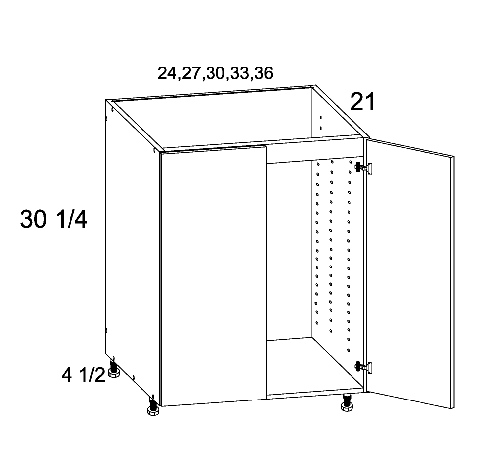 Full Height Two Door Vanity Base